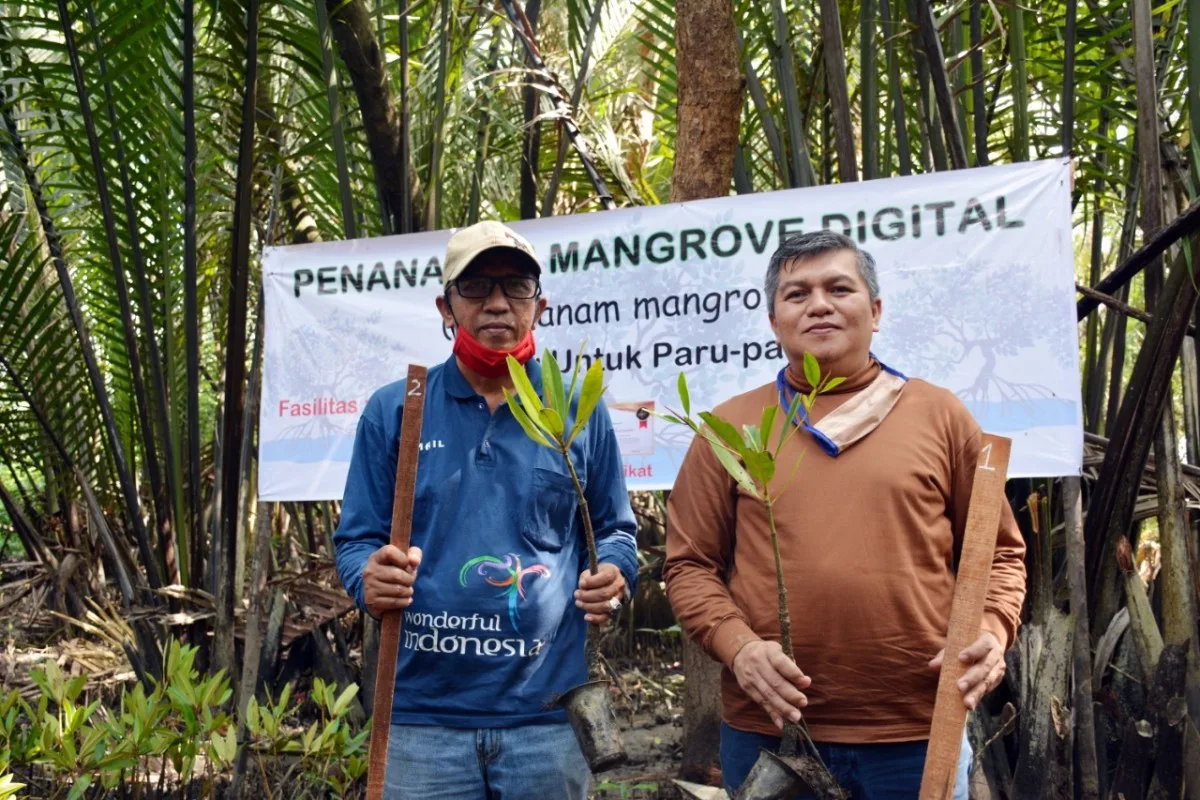 Pokdarwis Sungai Kupah Tanam Mangrove Digital