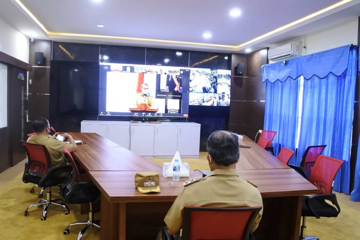Wakil Bupati Sintang hadir secara virtual. Foto: Prokopim Pemkab Sintang