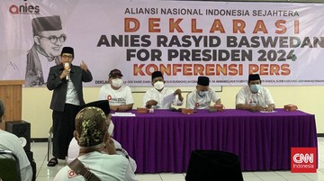 Relawan ANIES yang mengusung Anies Baswedan sebagai capres di 2024 dideklarasikan di Jakarta. Foto: CNNIndonesia/Martahan Sohuturon