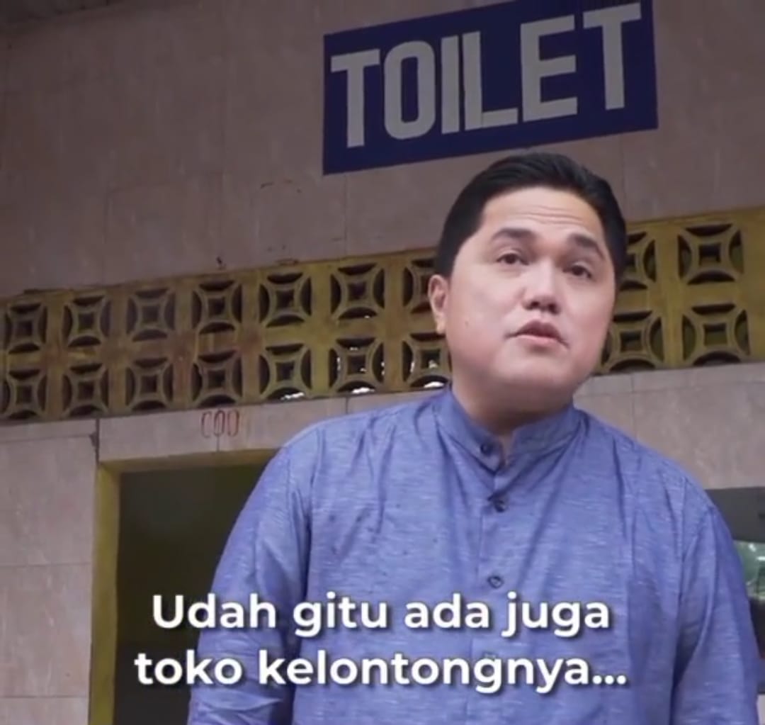 Potongan video Menteri Eric Thohir soal Toilet SPBU