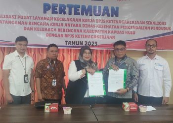 Perluas Jaringan PLKK, BPJS Ketenagakerjaan Teken MoU dengan Dinkes Kapuas Hulu
