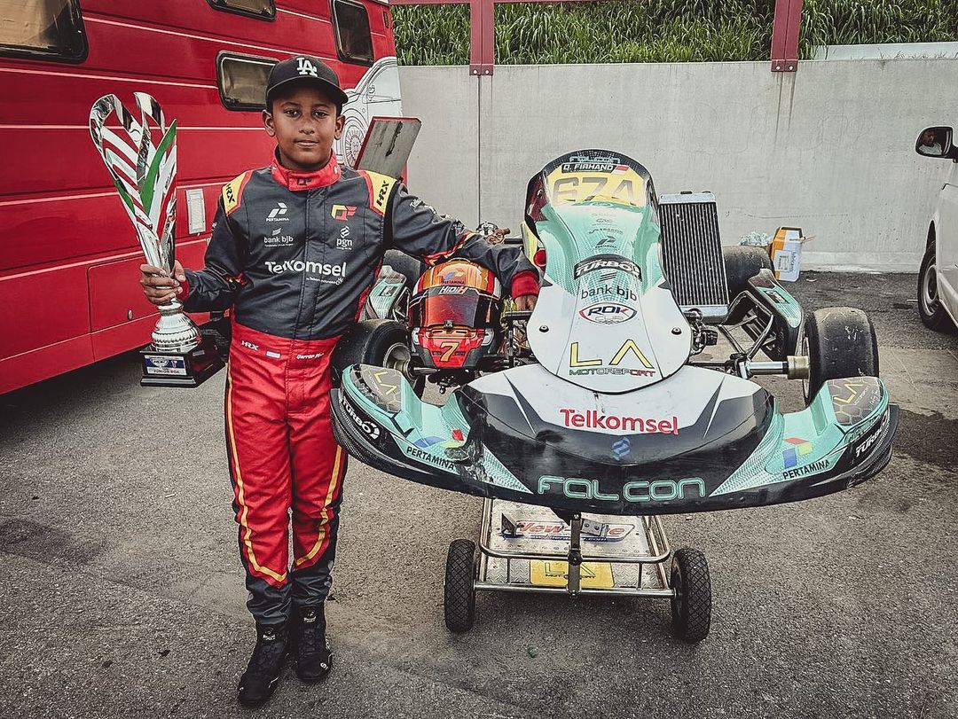 Dalam balapan yang diikuti 44 pegokart dari berbagai negara tersebut, Qarrar Firhand Ali, start dari urutan 4. Foto: Instagram @qarrar_firhand. 