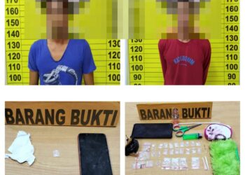 Pelaku pengedar Narkoba beserta barang bukti. Foto: Humas Polres Kapuas Hulu