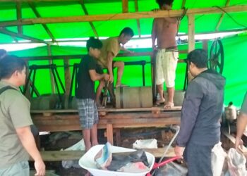 Polda Kalbar mengamankan pekerja PETI di Dusun Segar Wangi, Kecamatan Tumbang Titi, Kabupaten Ketapang.