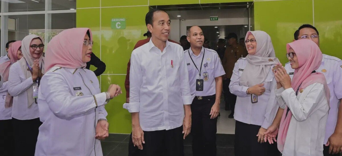 Presiden Jokowi meninjau RSUD dr Rubini di Kabupaten Mempawah pada medio Maret 2024.