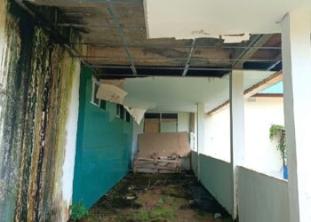 Lumut Hiasi Dinding Bangunan Rumah Sakit Sandai