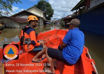 Suasana banjir di Jabupaten Sekadau, foto : BPBD