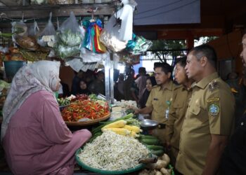 Pj Wako Pontianak Tinjau Ketersediaan Stok Pangan Masih Aman di Pasar Teratai