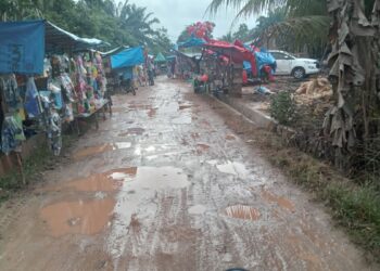 Foto : Kondisi Jalan Kampung Tupah Kecamatan Karang Baru, Kabupaten Aceh Tamiang,