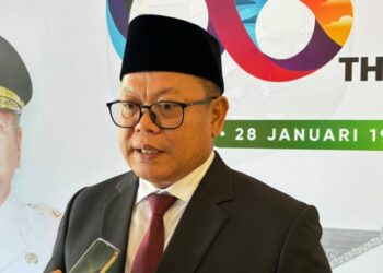Dirut Bank Kalbar, Rokidi diwawancarai di Balai Petitih, Kantor Gubernur Kalbar, Jumat, 31 Januari 2025