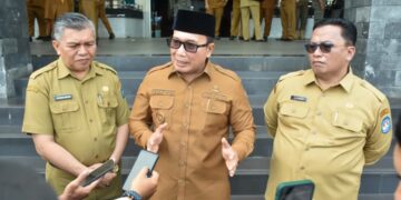 Sujiwo usai menjadi pembina apel gabungan sekaligus halalbihalal Pemerintah Kabupaten Kubu Raya di Halaman Kantor Bupati Kubu Raya, Selasa (8/4/2025).
