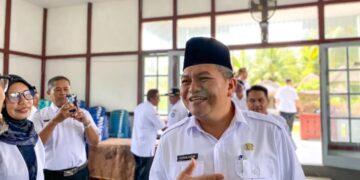 Yusran Anizam saat menghadiri kegiatan penguatan kerja sama pemerintah kecamatan dengan LPTQ Kecamatan Teluk Pakedai di Aula Kantor Camat Teluk Pakedai, Rabu (23/4/2025)