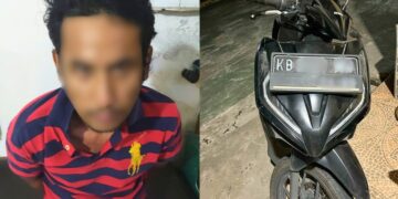 Pria berinisial LY (28), warga Kecamatan Pontianak Selatan, diringkus petugas Satuan Reserse Polsek Sungai Kakap setelah diduga menggelapkan sepeda motor milik seorang warga di Desa Pal Sembilan, Kecamatan Sungai Kakap, Kabupaten Kubu Raya.