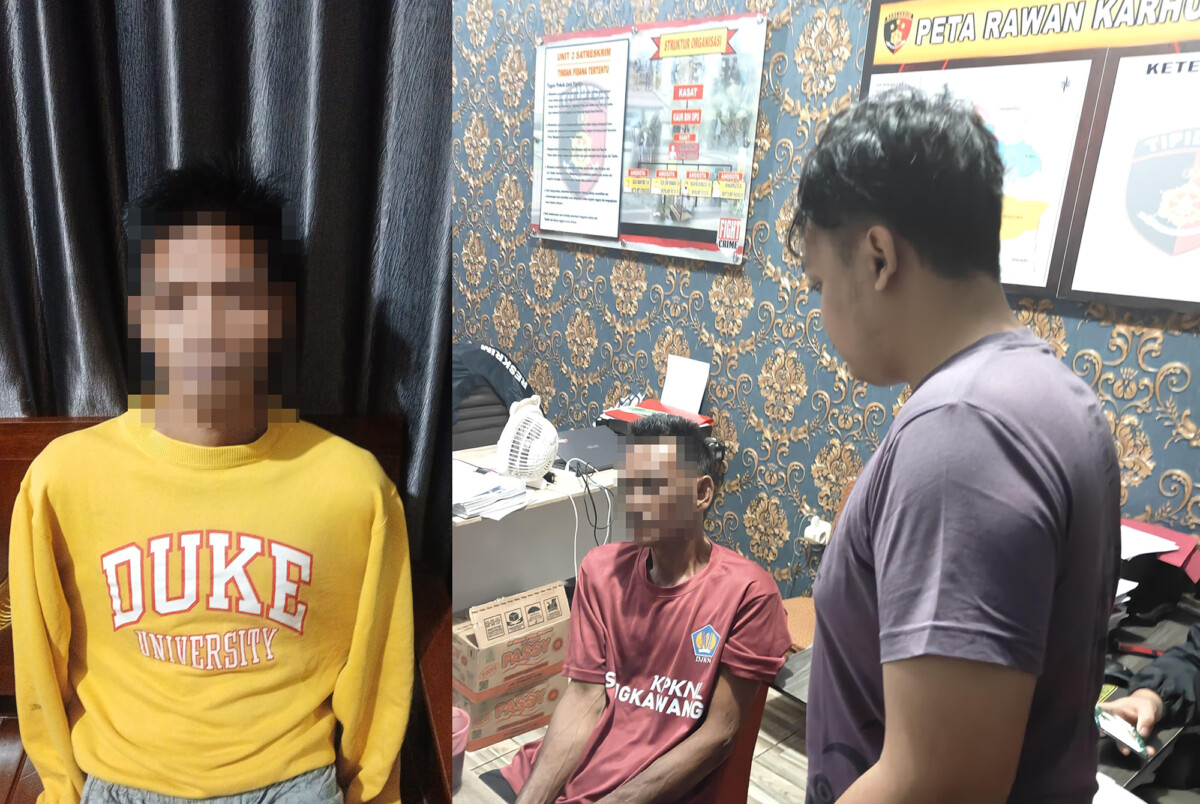Hd Tersangka (kiri) Ib Korban (kanan). Foto Humas Polres