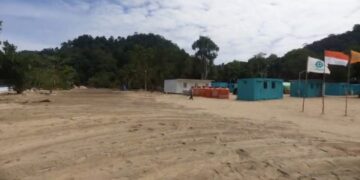 Kondisi pulau penebang yang saat ini sedang di lakukan pekerjaan learn krining.