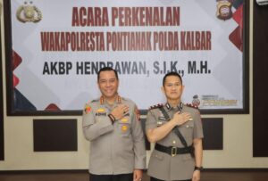 Kapolresta Pontianak Kombes Pol Adhe Hariadi dan Wakapolresta Pontianak AKBP Hendrawan. FOTO: Istimewa