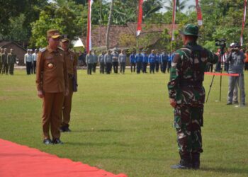 Bupati Jember, Gus Fawait, membuka TMMD ke-124 di Desa Plalangan Kecamatan Kalisat. Foto: Sigit Priyono/Jurnalis.co.id