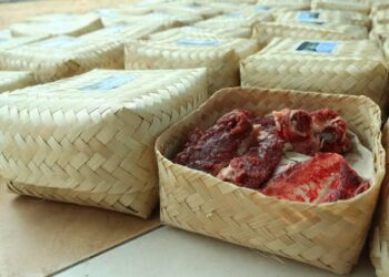 Besek bisa menjadi alternatif wadah daging kurban pengganti kantong plastik.