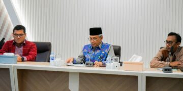 Sekretaris Daerah Kota Pontianak Amirullah saat membuka Capacity Building Penguatan Kapasitas Anggota TPID Kota Pontianak.