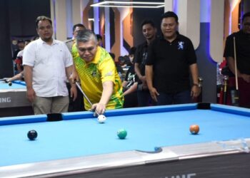 Yusran saat menghadiri pembukaan Turnamen Biliar Piala Sultan Pontianak di Bacoot Pool & Café, Kota Pontianak, Jumat (20/6/2025).