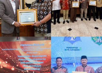 Kolase Penghargaan-Penghargaan yang diterima oleh Pemkab Jember dalam seminggu ini (foto: Sigit Priyono/Jurnalis.co.id)