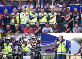Bupati Kerinci Monadi, S.Sos., M.Si., bersama Walikota Sungai Penuh Alfin, Safety Riding Touring Lokal Sabtu (5/7/2025)