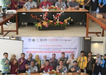 Sesi foto bersama usai melakukan kegiatan Focus Grup Discussion (FGD). Penguatan Kebijakan dan Implementasi Regulasi Perlindungan Anak, di ruang rapat Dinas Kesehatan Kabupaten Kayong Utara. Kamis (10/7/2025). Foto. (Porkopim)