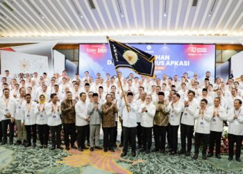 Bupati Sambas H. Satono resmi dilantik sebagai Wakil Ketua Umum Koordinator Bidang Perekonomian APKASI periode 2025–2030, di Grand Sahid Hotel, Jakarta, Kamis (17/7/2025).