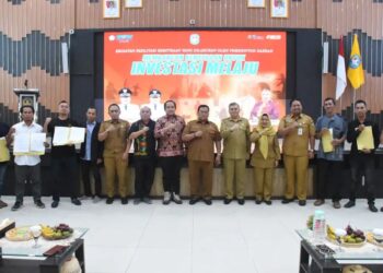 Sukiryanto, saat membuka Sosialisasi dan Penandatanganan Kerja Sama/Kemitraan Sektor Perikanan di Aula Praja Utama Kantor Bupati, Selasa (29/7/2025).