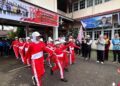 Pelepasan Peserta Gerak Jalan Pelajar SD HUT RI ke - 80 di Jalaman Gedung PGRI Mempawah. (Foto, Prokopim)