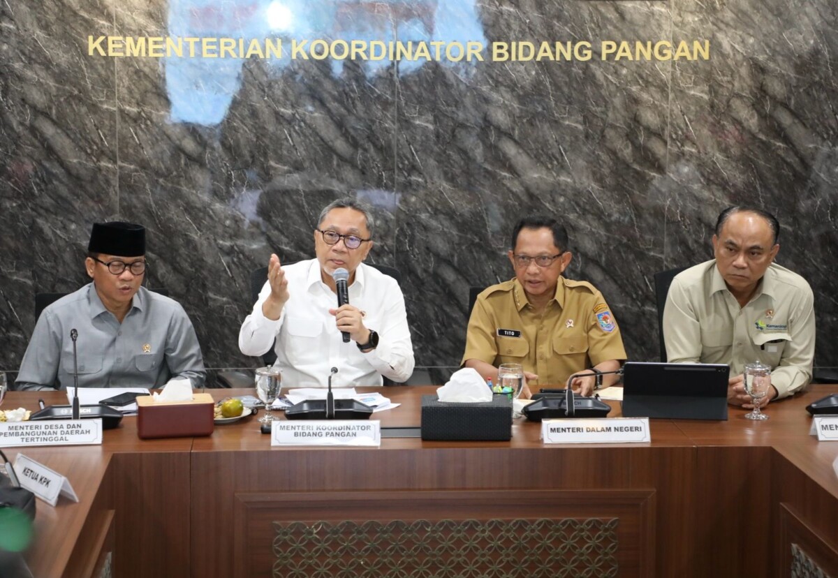 Rapat Koordinasi Penyelarasan Regulasi Antar-Kementerian/Lembaga yang digelar di Kantor Kementerian Koordinator Bidang Pangan, Jakarta, Selasa (5/8/2025).