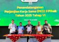 Bank Kalbar Dukung Penyaluran Dana PSR Lewat Penandatanganan PKS Tiga Pihak Tahap VI Tahun 2025. Jakarta, 31 Juli 2025.
