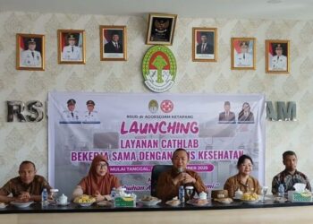 Bupati Ketapang, Alexander Wilyo menyampaikan sambuta saat Launching Layanan Cathlab RSUD Agoesdjam. Foto: Istimewa