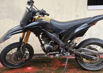 Barang Bukti berupa Motor Kawasaki D’Tracker yang berhasil diamankan dari pelaku (Polres Kubu Raya).