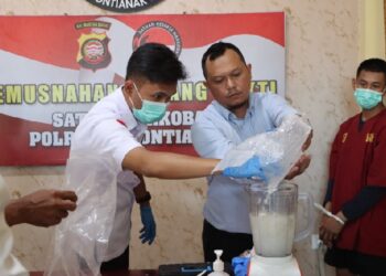 Satresnarkoba Polresta Pontianak Musnahkan Ratusan Gram Sabu dan Ekstasi