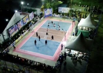 Pertandingan Bola Voli Antar Desa Zona (Pordezon) III Tahun 2025 di Lapangan Bola Voli King Abdul Aziz, Desa Sungai Burung, Kecamatan Segedong. (Foto, Prokopim)