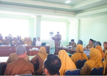 kegiatan Aksi Konvergensi Percepatan Penurunan Stunting di Kabupaten Mempawah yang berlangsung di Aula Bappeda Mempawah