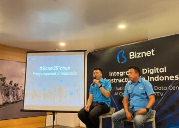Dalam rangka memperingati 25 tahun perjalanannya, Biznet menggelar konferensi pers di Pontianak, Kamis (9/10/2025).