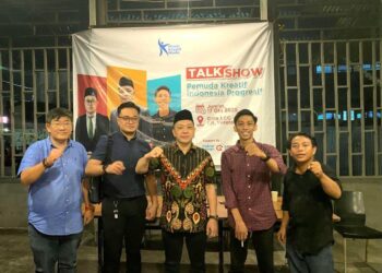 Mulyadi saat menghadiri kegiatan yang digelar Komunitas Pionir Kreatif Muda bertema “Pemuda Kreatif, Indonesia Progresif”, Jumat (17/10/2025).