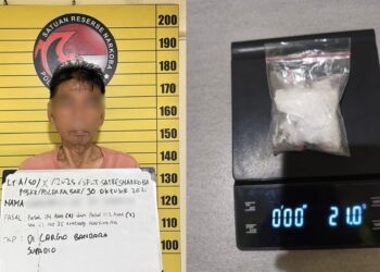 SN alias AAK (61) tanpa perlawanan di sebuah rumah di Jalan Imam Bonjol, Kota Pontianak.