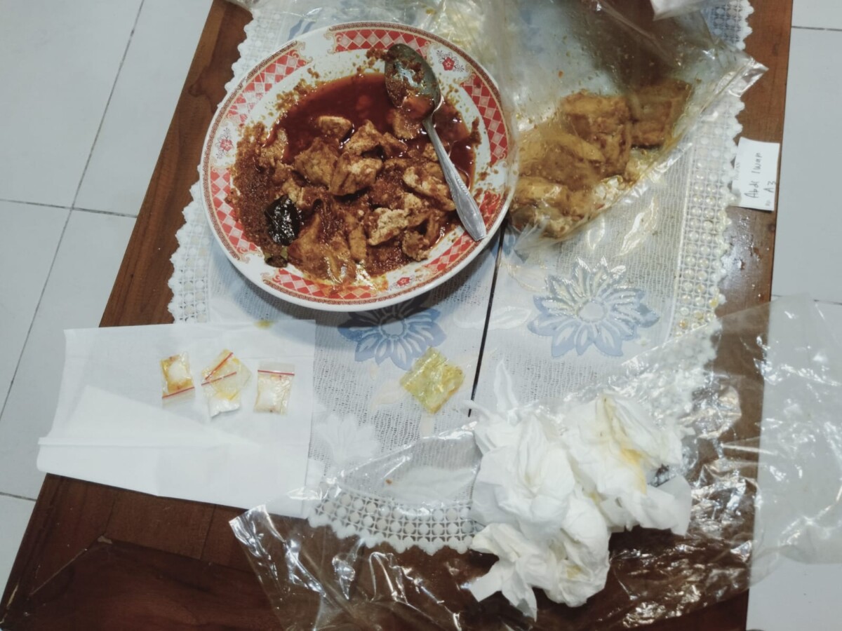 Narkotika jenis sabu yang disembunyikan dalam makanan sambal tahu berhasil digagalkan pada Senin (17/11)