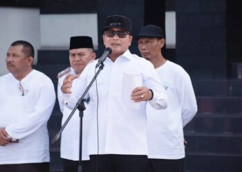 Bupati Sujiwo usai menghadiri Apel Pilar Sosial di halaman Kantor Bupati Kubu Raya, Rabu (26/11/2025).