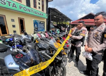 Aksi Balap Liar di Pontianak, 49 Motor Brong dan Puluhan Remaja Bawah Umur Ditangkap Polisi