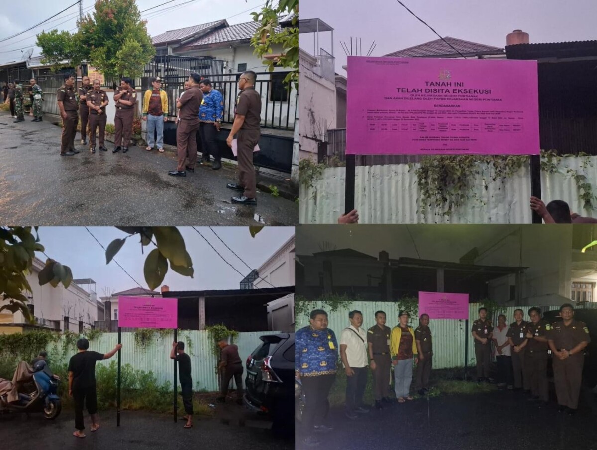 Tim Eksekutor Kejati Kalbar bersama Kejaksaan Negeri Pontianak melakukan penyitaan aset milik terpidana Wendy alias Asia di empat titik berbeda di Kota Pontianak, Senin (1/12/2025). 