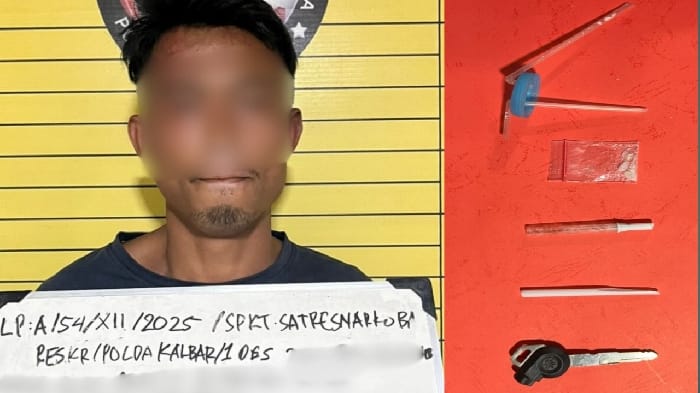 Tersangka mantan pasien rehab bernisial AO (25) kembali diamankan akibat membawa sabu. 