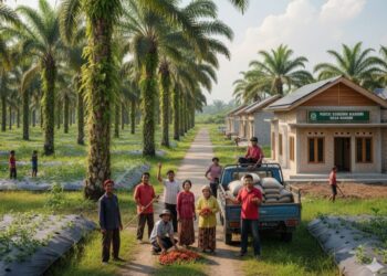 Ilustrasi meningkatnya ekonomi masyarakat dari dampak masuknya perkebunan kelapa sawit.