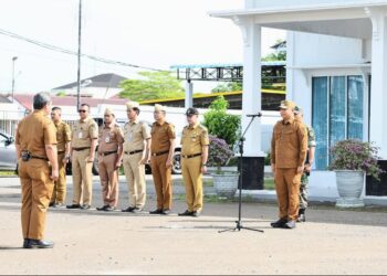 Pelaksanaan upacara bersama dalam rangka memperingati Hari Desa Nasional. Foto: Istimewa.