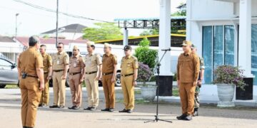 Pelaksanaan upacara bersama dalam rangka memperingati Hari Desa Nasional. Foto: Istimewa.