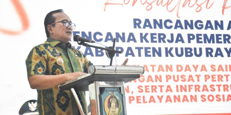 Bupati Kubu Raya Sujiwo di Sungai Raya, Kamis (22/1/2026).