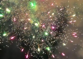 Pesta kembang api dalam rangka menyambut Tahun Baru Imlek 2577 dengan lokasi perayaan dipusatkan di kawasan Jalan Gajah Mada.